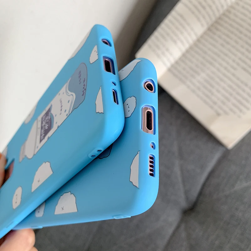 YHBBCASES для Samsung Galaxy S8 S9 S10 Plus бутылка воды с мультяшным чехлом телефона Note 8 9 синие