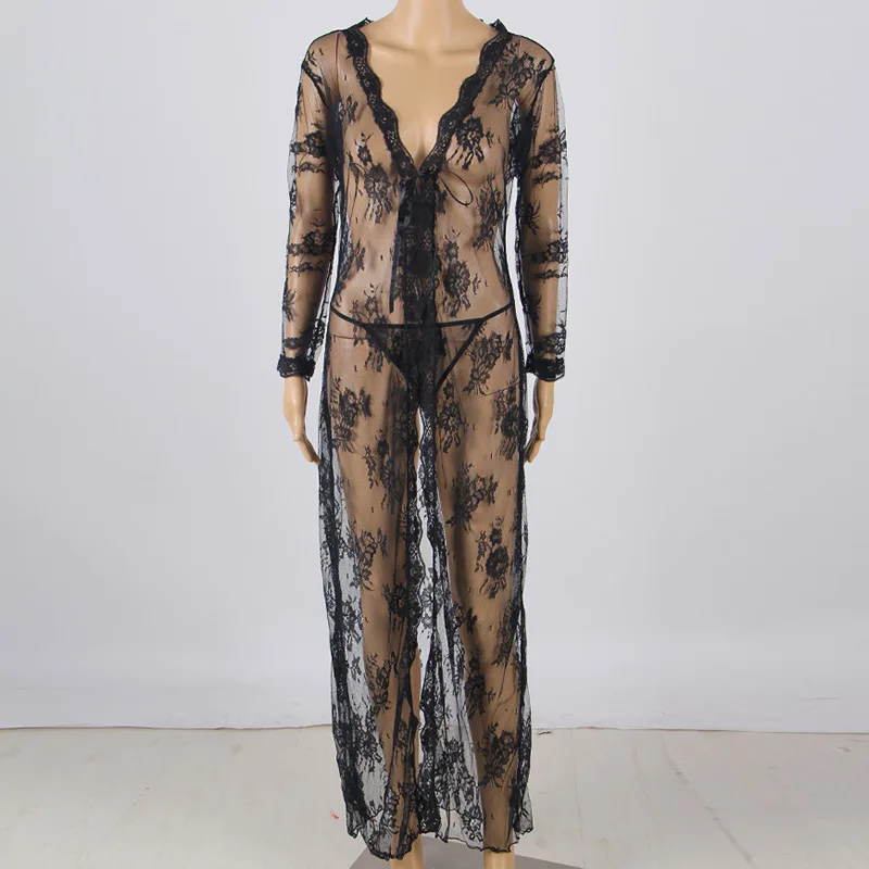 Сексуальное женское прозрачное Сетчатое кружевное нижнее белье больших