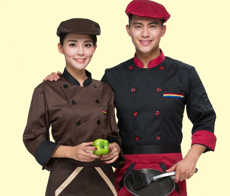 Cooking uniforms long - sleeved suits hotel restaurant Houchu clothing catering services staff clothes autumn and winter | Тематическая