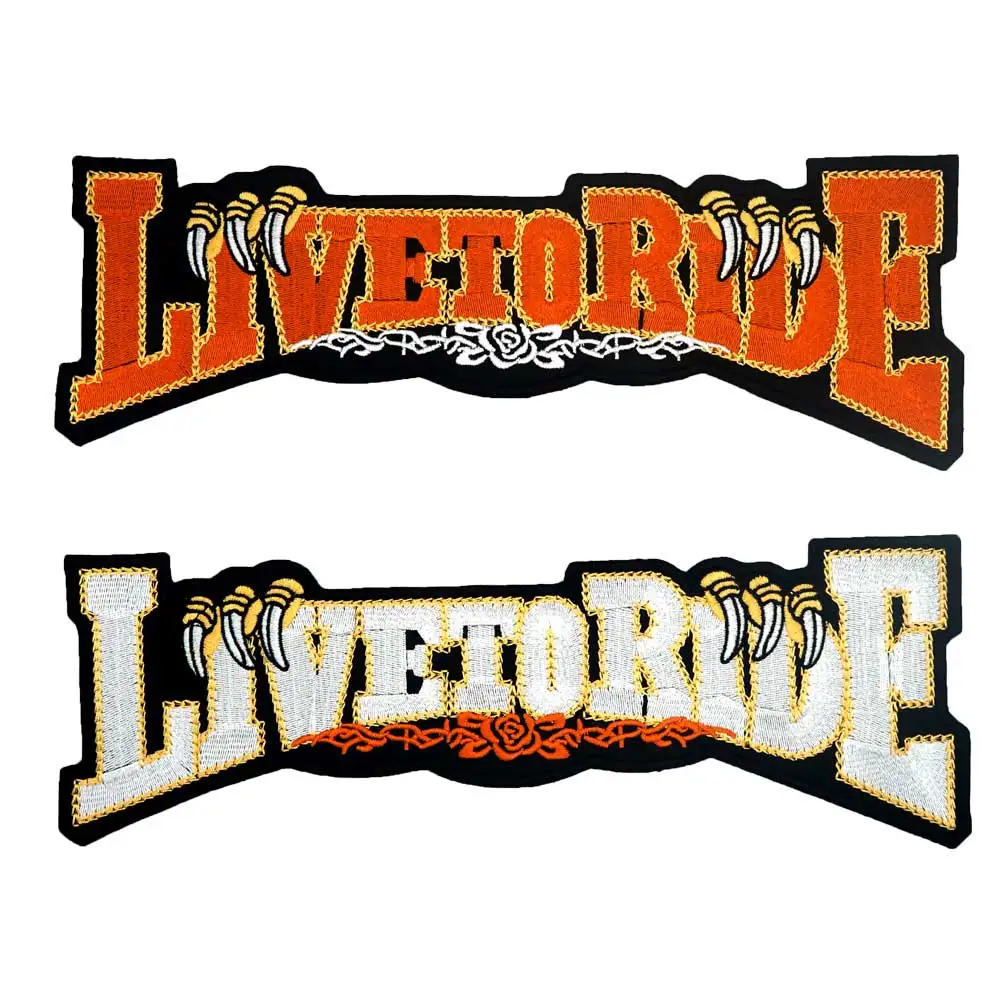 LIVE TO RIDE рокер вышитые швейные этикетки панк байкерские нашивки одежда наклейки |