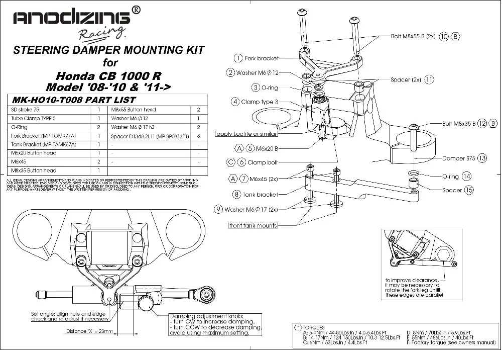 GT мотор Мотоцикл с ЧПУ рулевой демпфер Stabilizerlinear Обратный контроль безопасности