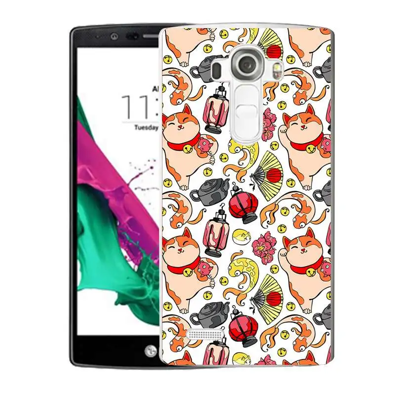 QMSWEI TPU Transparent Phone Case For LG K3 K4 K5 K8 Red Money Cat Painted Design Soft Protective Cute Cover G3 G4 G5 V10 |