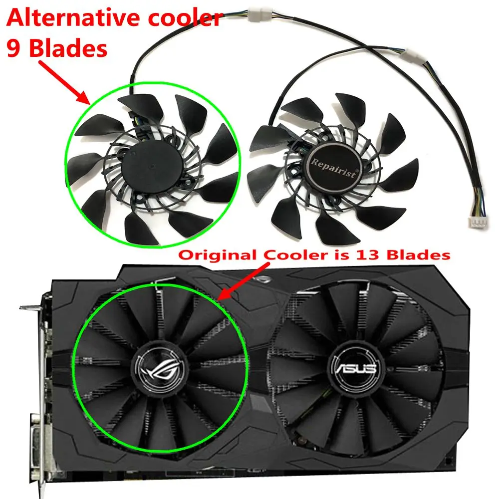 ROG STRIX GTX 1050Ti 1050 VGA GPU Радиатор вентилятора видеокарты для ASUS O4G GAMING