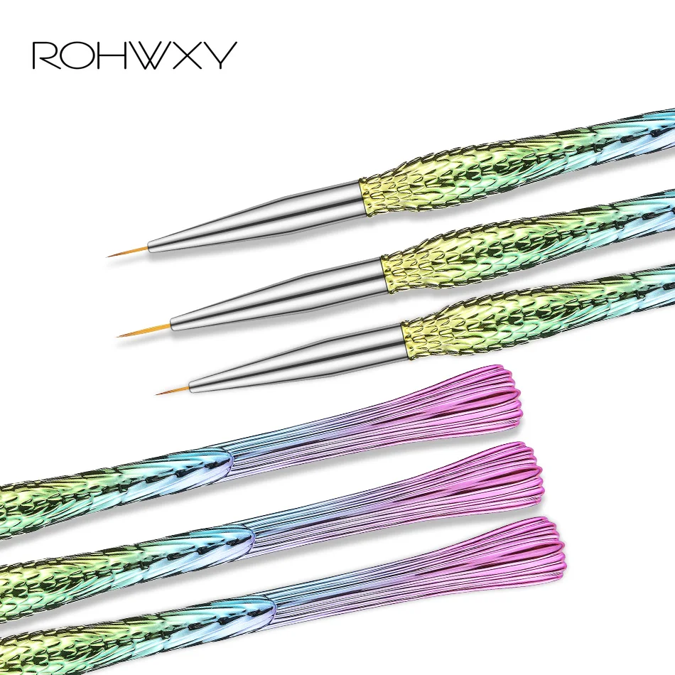 Набор кистей для нейл арта ROHWXY 3 шт. набор дизайна маникюра рисования карандашей