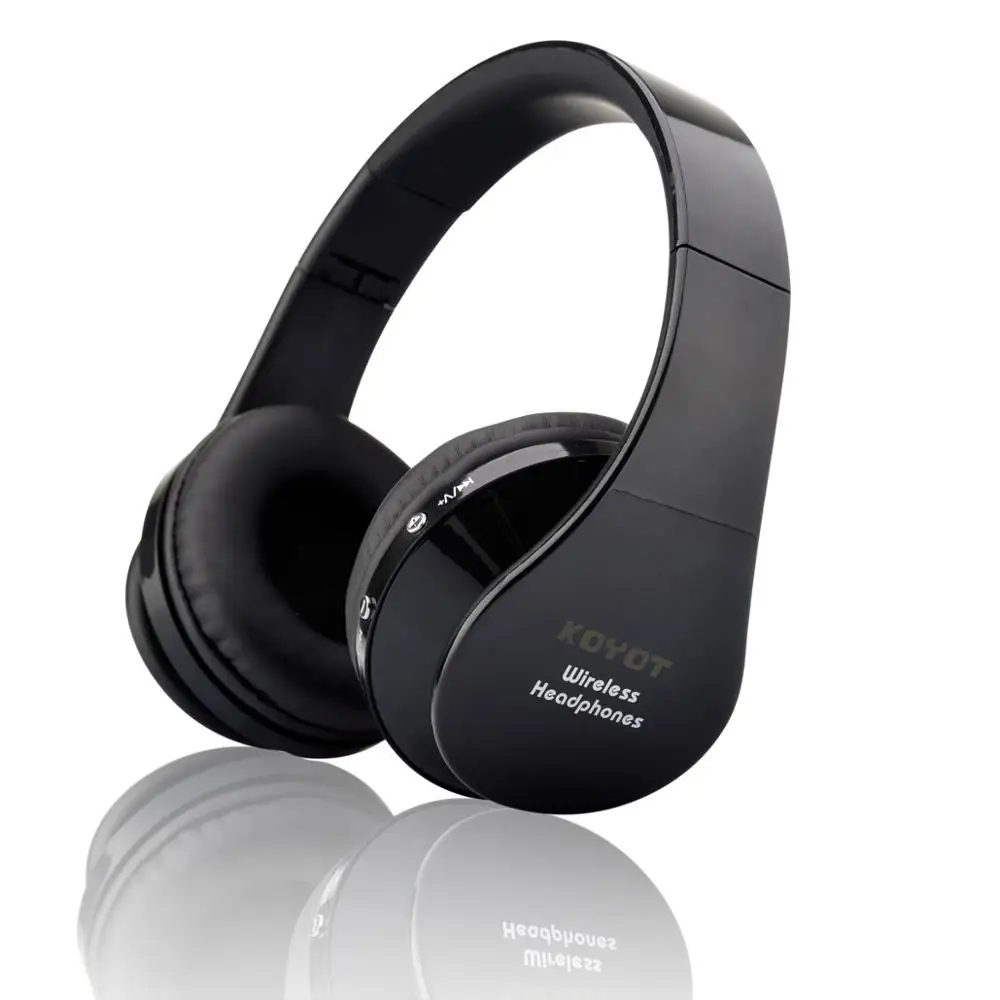 black without box KOOYUTA Bluetooth гарнитура Беспроводные наушники стерео складные спортивные музыкальные наушники с микрофоном гарнитура для iPhone samsung смартфон - Цвет: black without box