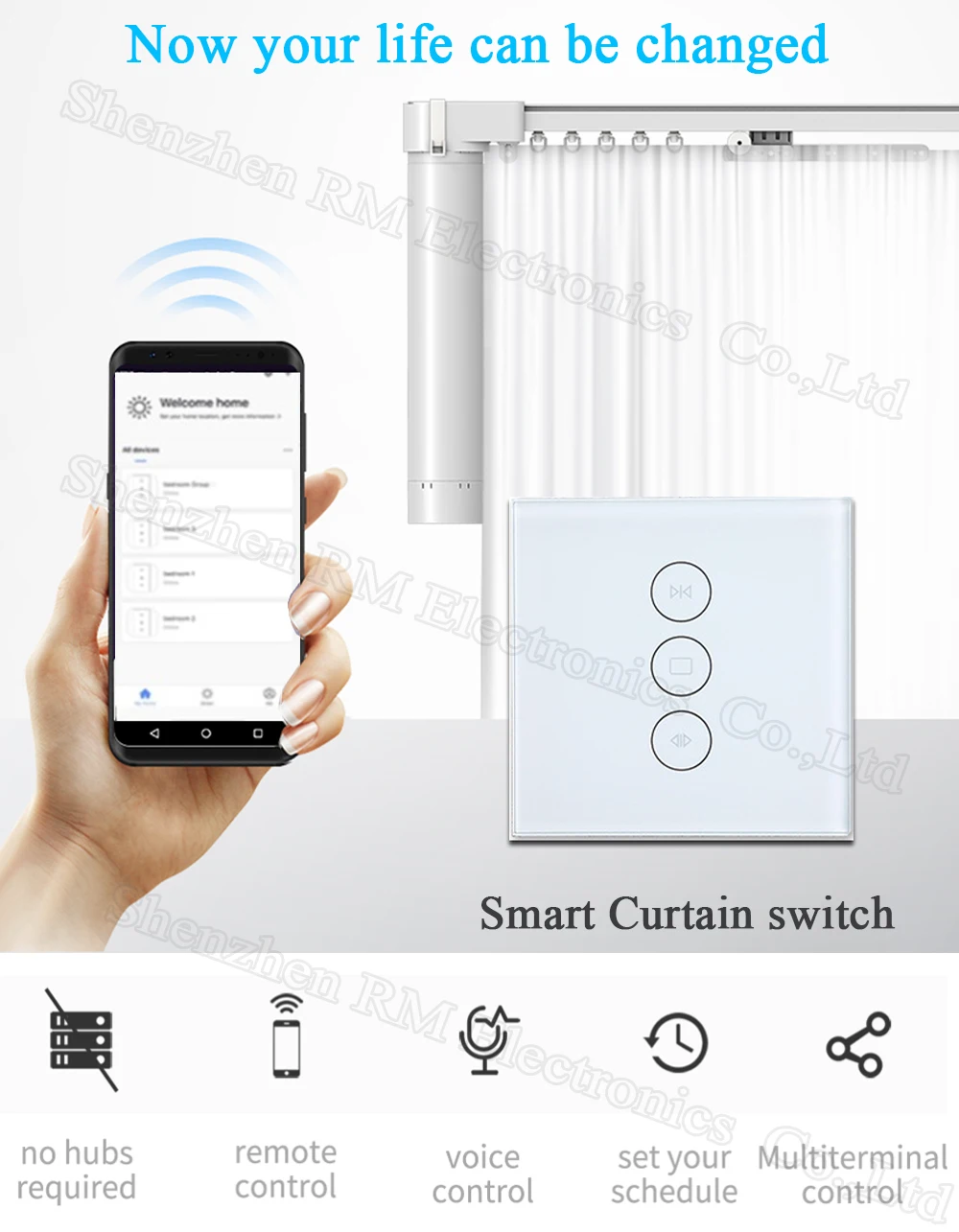 WiFi умный занавес переключатель Сенсорная панель Tuya приложение дистанционное управление электрические рольставни жалюзи работает с Alexa и Google Home