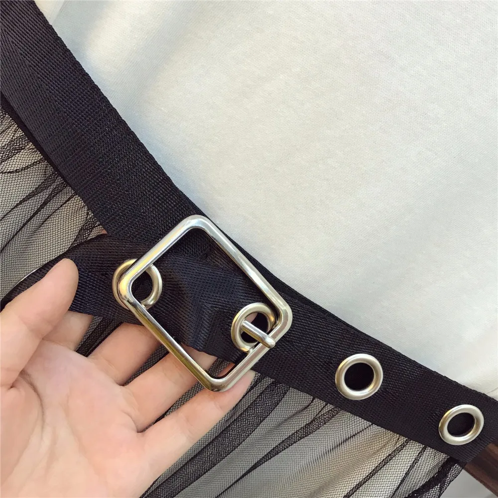 Женский комплект из 2 предметов футболка с открытыми плечами и длинная фатиновая