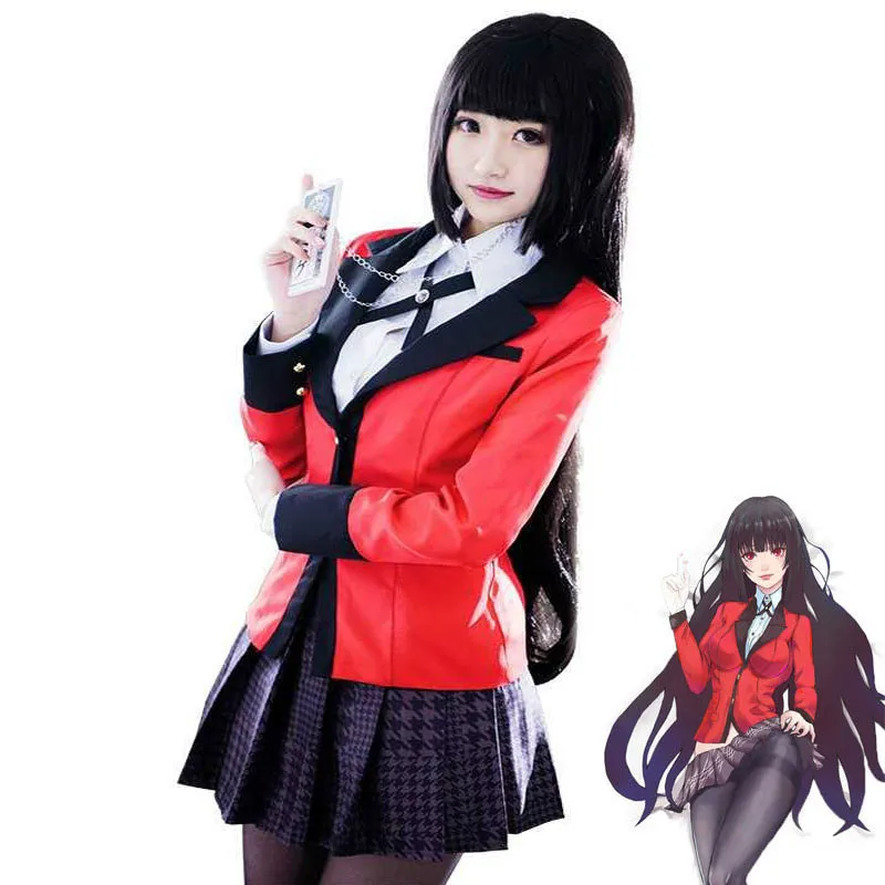 Kakeguurui Yumeko Jabami японский костюм для косплея Высокая Школьная форма Хэллоуин