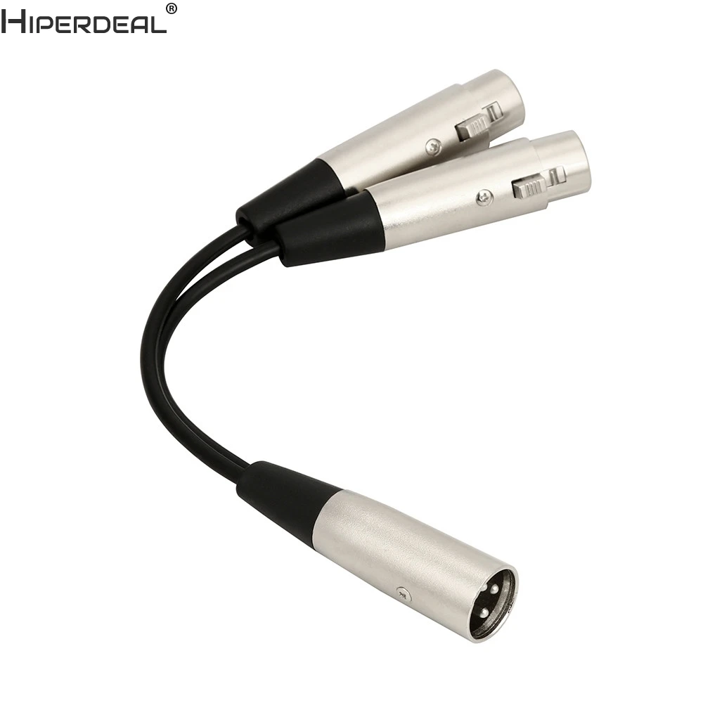 HIPERDEAL 3Pin XLR штекер двойной 2 гнездовой разъем Y разветвитель микрофонный кабель