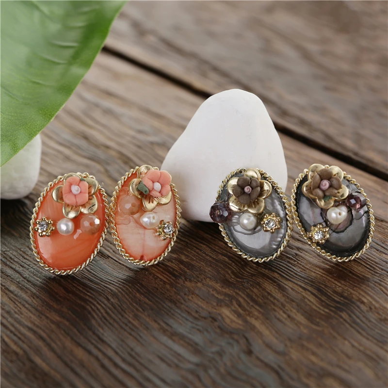 TDQUEEN модные женские серьги гвоздики стильные металлический цветок ювелирные