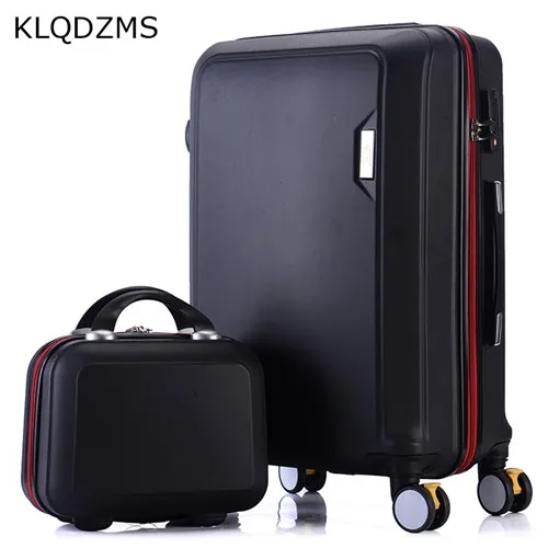 a set Klqdzms 2 шт./компл. прекрасный 1" косметичка 20/22/24/26 дюймов сумки на колёсиках наборы девушка тележка Чехол чемодан женщина на колесах - Цвет: a set