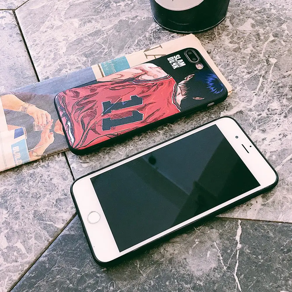 Японский комикс Slam dunk Sakuragi чехол для телефона iphone 8 7 6 6s plus X XS MAX XR 3d рельефный