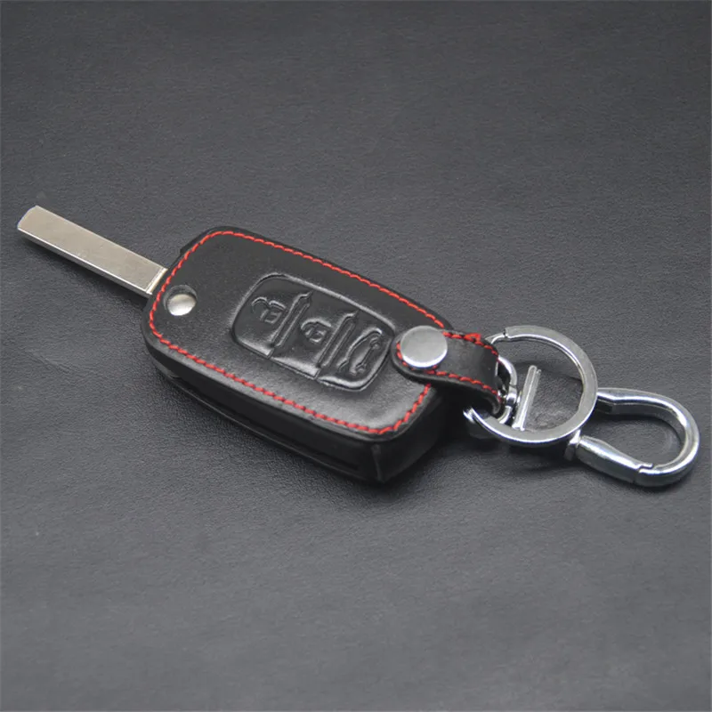 Кожаный чехол для автомобильного брелка с дистанционным управлением 3 кнопками
