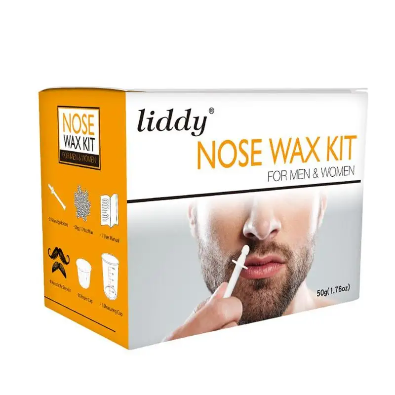

50g Nose Hair Removal Scream Set No Strip Depilatory Hard Wax Beads Pellet Waxing Bikini Hair Removal Bean For Nostril Cleaning