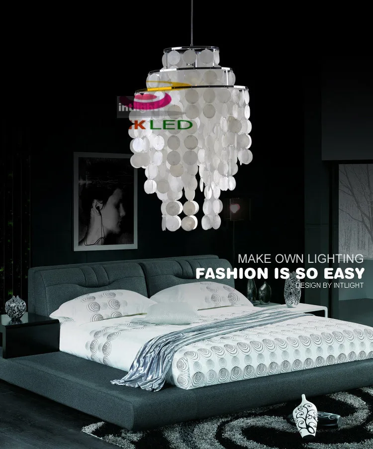 Новинка Подвесная лампа в виде натуральной ракушки для спальни