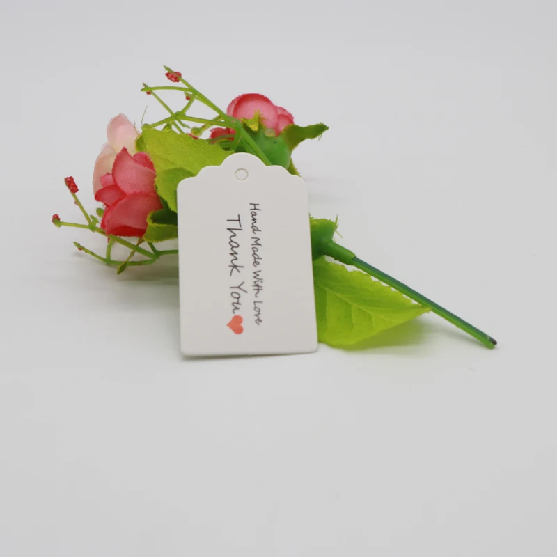 

100pcs 3x5cm Shell Head White Paper Price Tags Handmade Labels for Wedding Party Cake Gifts Clothes Packaing Bottle Decoration