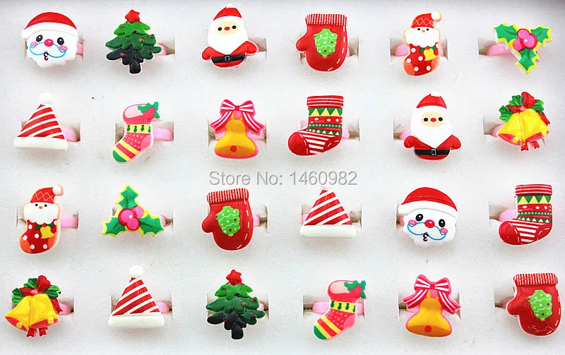 Лидер продаж 10 шт. рождественские детские кольца с изображением дерева/Деда