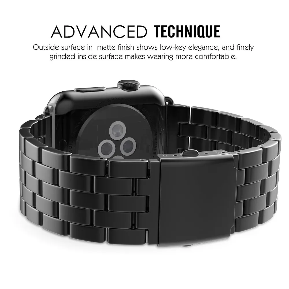 luxury stainless steel watch band strap For Apple Watch Band 40mm 44mm 38mm 42mm iWatch series 1 2 3 4 Link bracelet wrist band