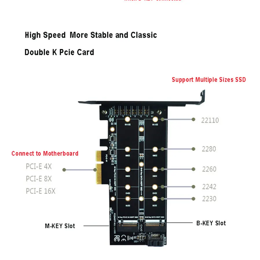 PCIe на SATA адаптер M2 NGFF SSD NVME M ключ B к PCI-e 3,0X4X8X16 размер 2230~ 2280 M.2 SSD Контроллер конвертер карты
