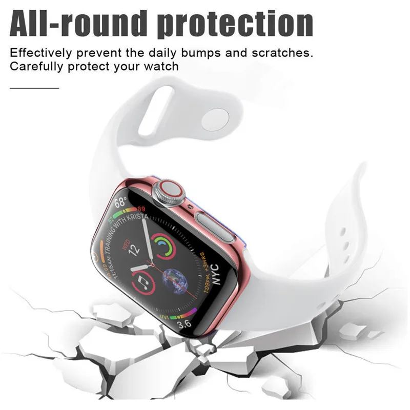Чехол для apple watch 4 3 iwatch ремешок 42 мм 38 мм 44 мм/40 мм Защитная пленка для экрана Аксессуары для apple watch