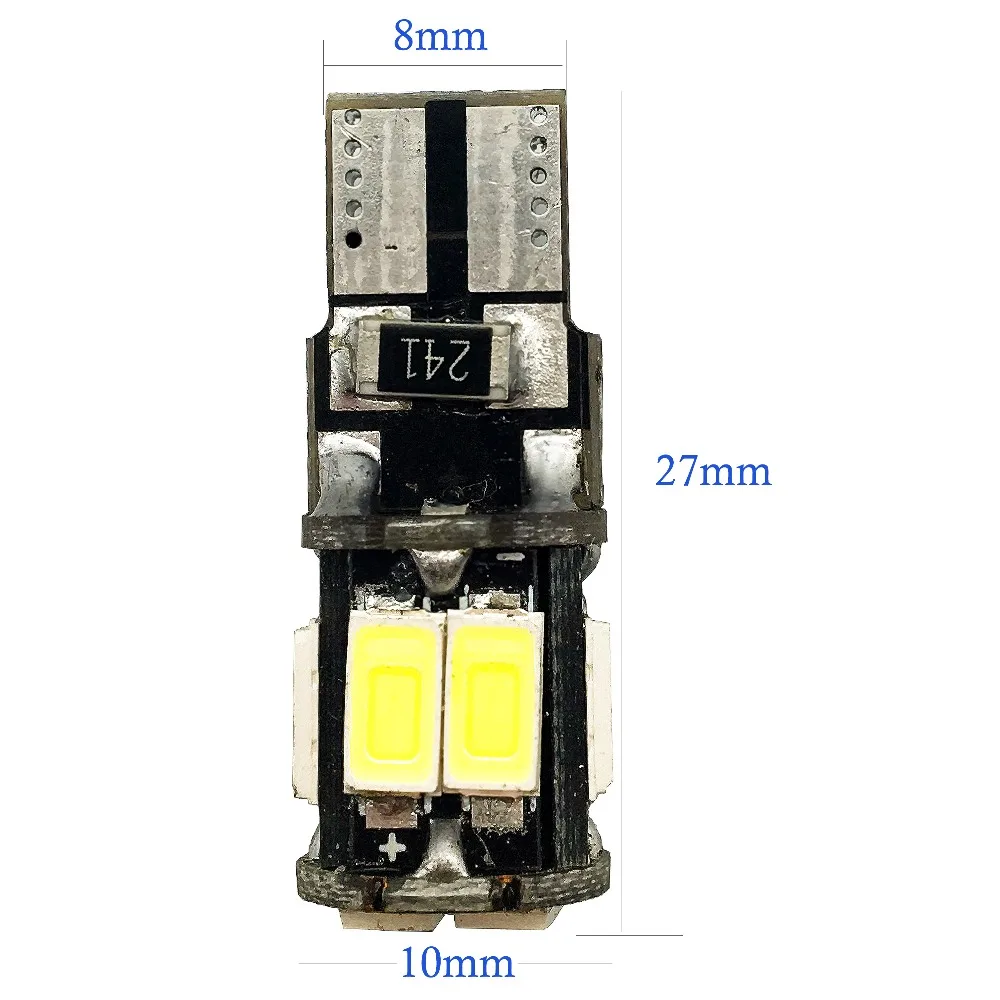 T10 Canbus! 50 шт. t10 W5W 194 168 5630 10 SMD Can bus без ошибок светодиодных лампочек белые 6000K Canbus лм |