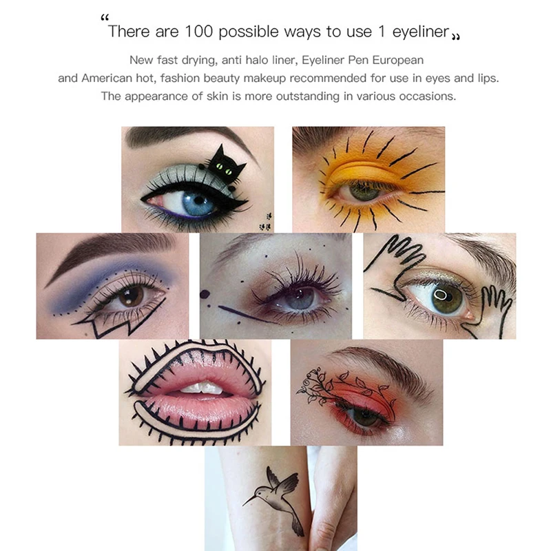 Женская Серебристая туба подводка для глаз быстросохнущая прочная