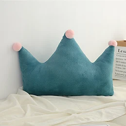 Dark green crown L Искусственный кроличий мех корона Сердце Луна Звезда Треугольник Форма плюшевая подушка полностью набитый искусственный кроличий мех подушка для женщин девочек - Цвет: Dark green crown L