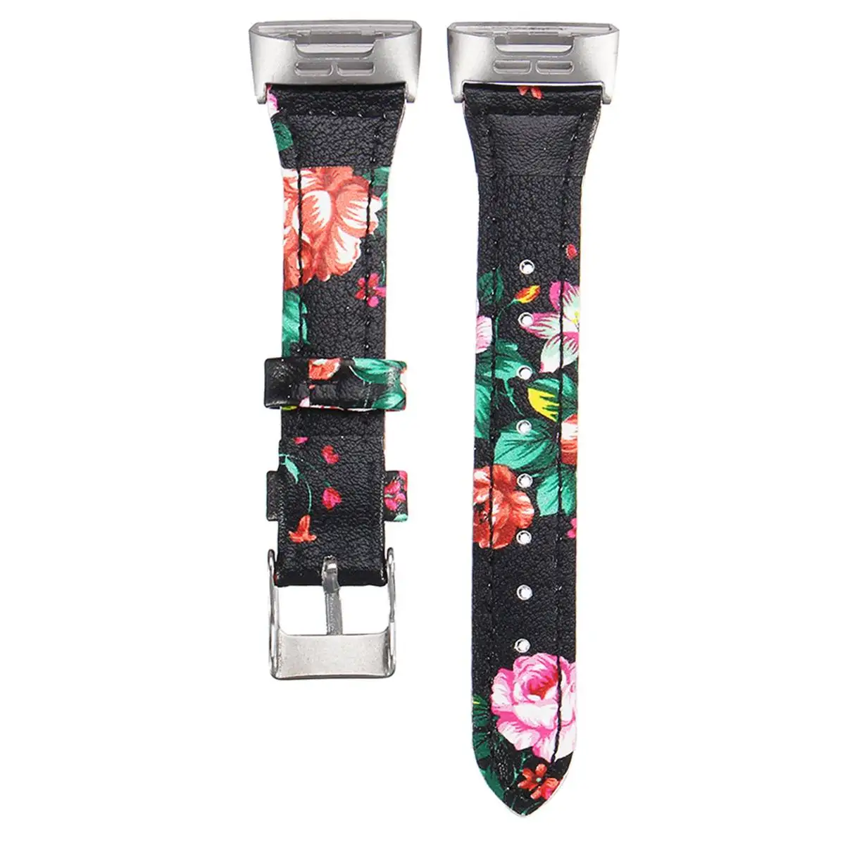 Black Red Geniue кожаные Смарт-часы ремешок 9 цветов для Fitbit Charge 3 наручные B и фитнес-ремешок для трекера смарт-браслет аксессуары - Цвет: Black Red