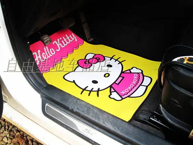 girls' women's fashion cute cartoon hello kitty latex universal car floor mats for all model | Автомобили и мотоциклы