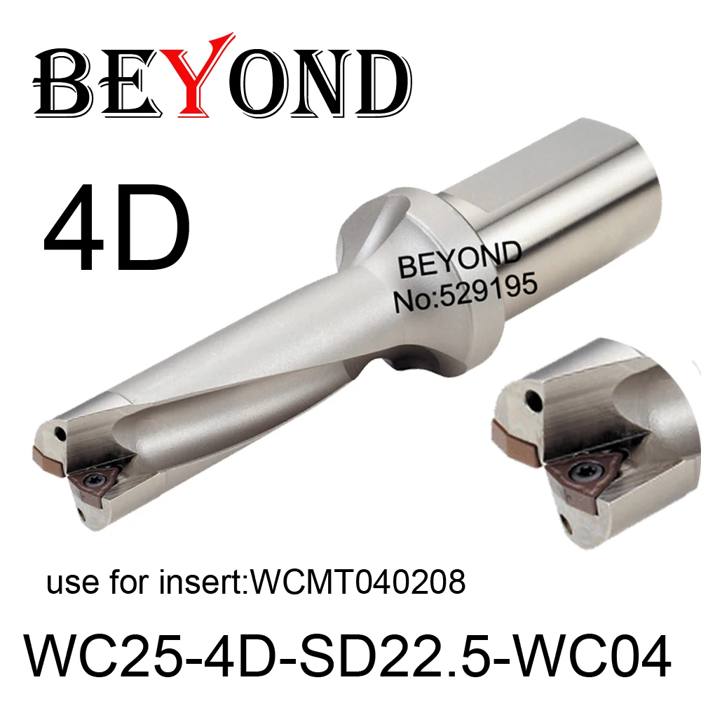 BEYOND WC 22 мм 22,5 мм WC25-4D-SD22-WC04 WC25-4D-SD22.5-WC04 U Бурение вставки карбида WCMT040208 сверло индексируемый CNC инструменты