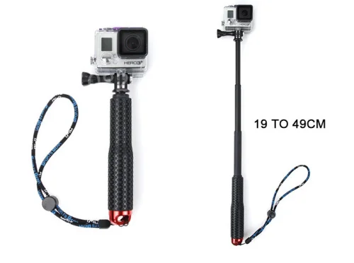 Для спортивной экшн-камеры Go Pro Аксессуары ручной выдвижной полюсный монопод палка для селфи Xiaomi GoPro HERO5 HERO4 HERO 7 6 5 4 3+ 3 2 1 SJ4000