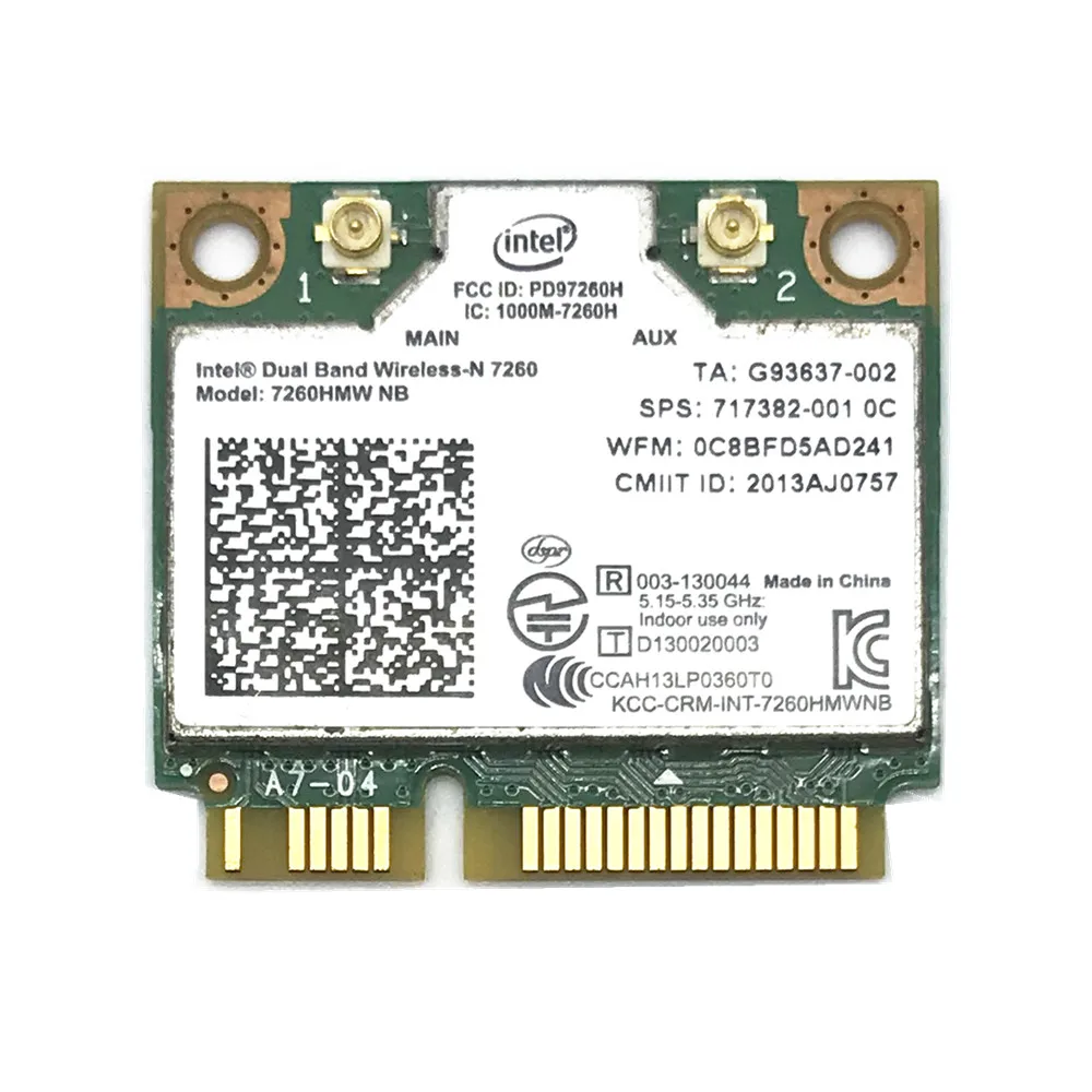 Для Intel Wireless N 7260 7260HMW NB Mini PCI E 802.11b/G/N 300M Wifi карта для HP EliteBook 820 840 850 подходит 400PO 600PO