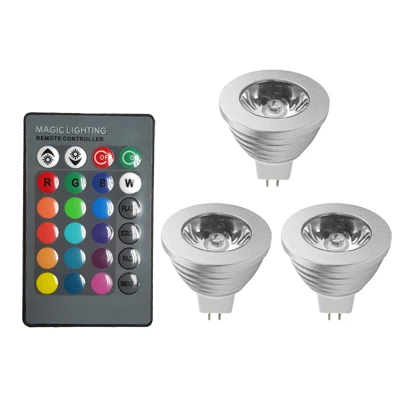 RGB 4X MR16 светодиодный RGB лампа AC/DC 12 В 5 Вт Точечный светильник с регулируемой яркостью волшебный праздник RGB светильник ing+ ИК пульт дистанционного управления 16 цветов - Испускаемый цвет: RGB