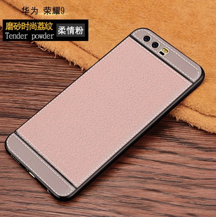 Силиконовый чехол Litchi cortex для huawei honor 9 чехлы hoesje lychee кожаный матовый мягкий из тпу
