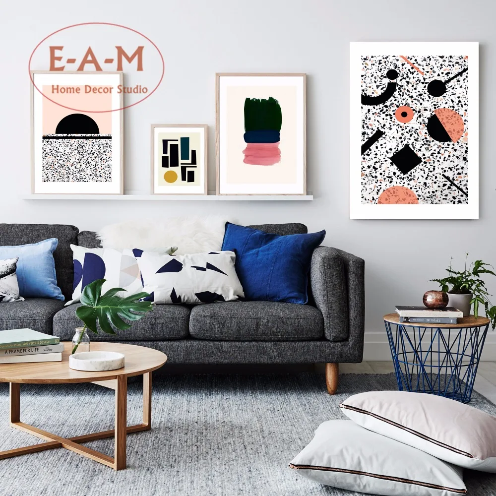 Геометрические узоры в скандинавском стиле холст Художественная печать Постер