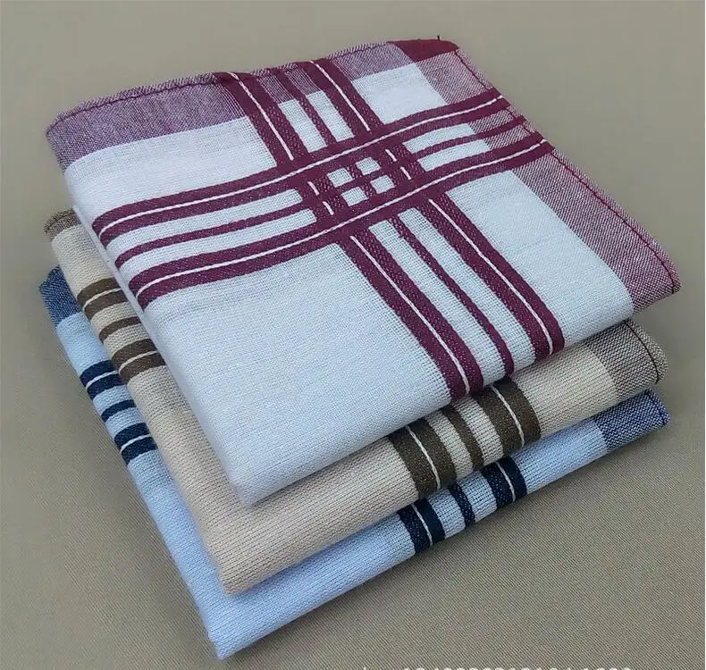 wholesale high quality 38*38cm men's handkerchief Striped 100% cotton hanky pocket squares | Дом и сад