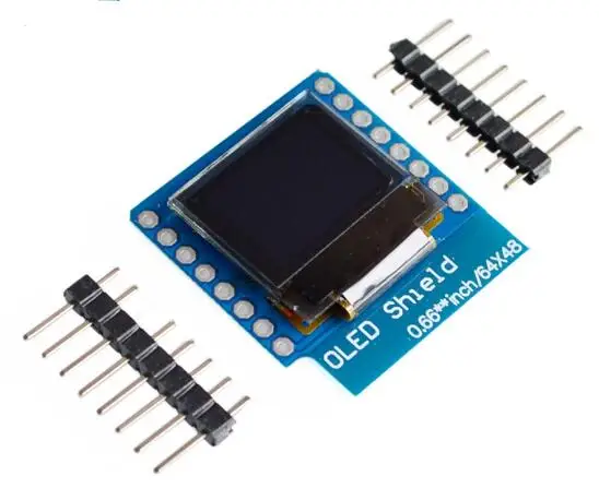 Модуль органического светодиода 16pin 0 66 дюйма ЖК модуль IIC/I2C экран OLED для D1 mini 64x48 IIC