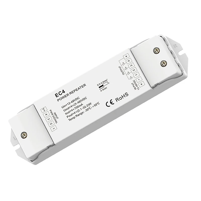 Led RGB/RGBW лампы Мощность рептеатер DC 12V 48V 4 канала 350mA 700mA Выход постоянный ток полосы