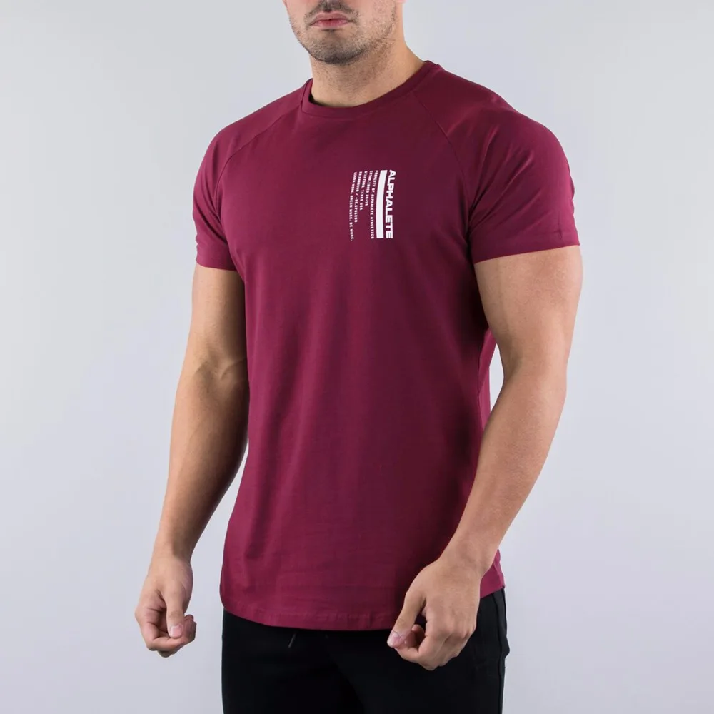 Мужские летние тренажерные залы Повседневная футболка Топ ALPHALETE Фитнес