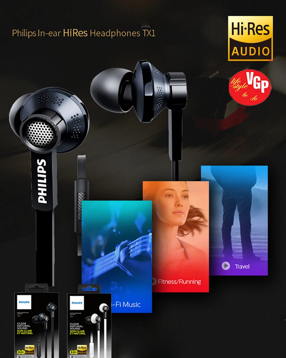 Оригинальные Наушники Philips Tx1 HiRes с высоким разрешением HIFI Fever, наушники с шумоподавлением для телефона samsung Xiaomi