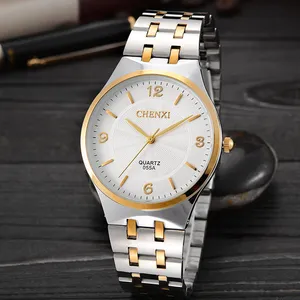 fashion chenxi 055a brand hot golden women quartz clock female rose gold steel watch ladies casual crystal gift wrist watches free global shipping