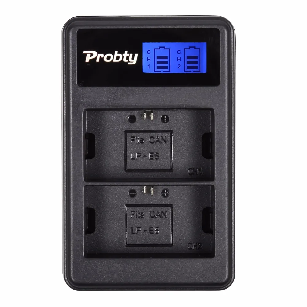Probty LP-E6 LP E6 LPE6 LCD USB Dual Charger for Canon EOS 5DS 5D Mark II 6D 7D 60D 60Da 70D 80D DSLR Camera | Электроника