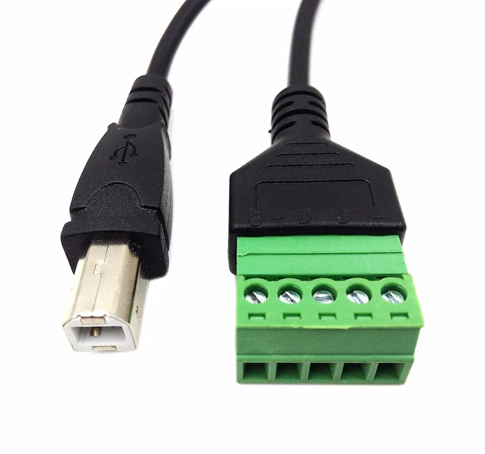 30 см USB 2 0 Тип B папа к 5 винтовым клеммам соединительный кабель адаптера |