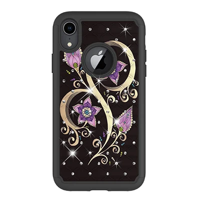 Роскошные Чехлы для iPhone X 6 7 8 Plus 6splus XS XR Max с принтом в виде сверкающих бабочек единорога цветов 2 в 1 шт+ силиконовый чехол - Цвет: 15
