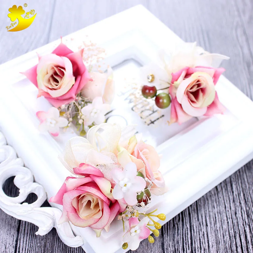 Xinyun заколки для волос с розами натуральный сушеный цветок свадебные аксессуары