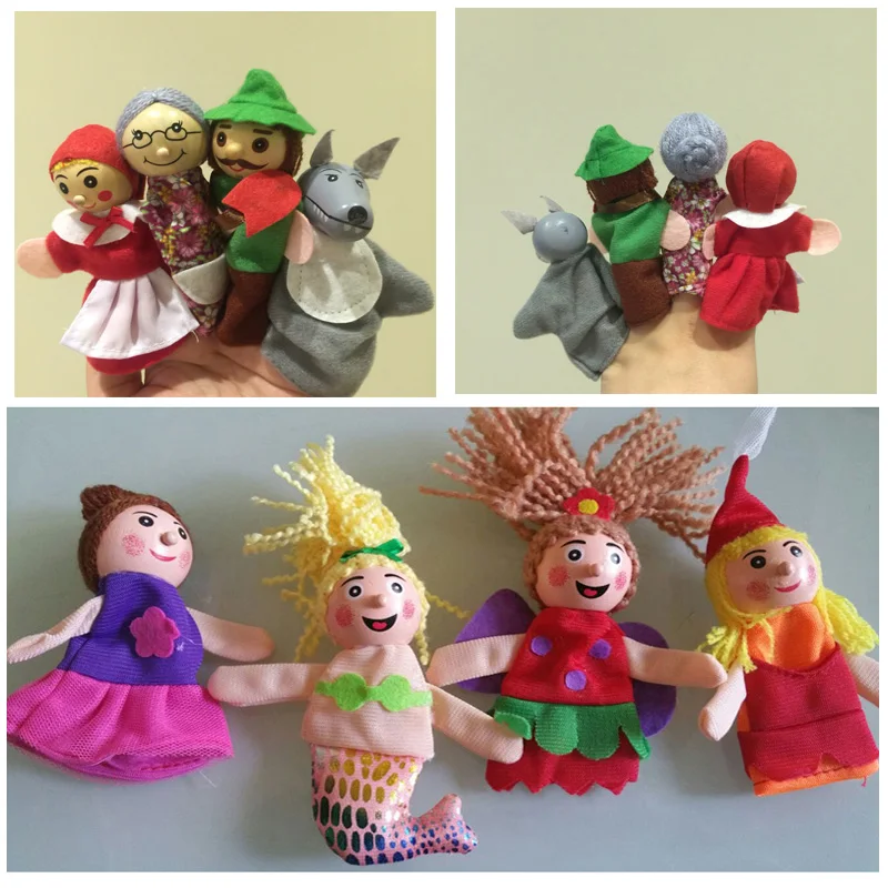 Мультяшная Красная Шапочка для верховой езды тканевая ручная кукла с