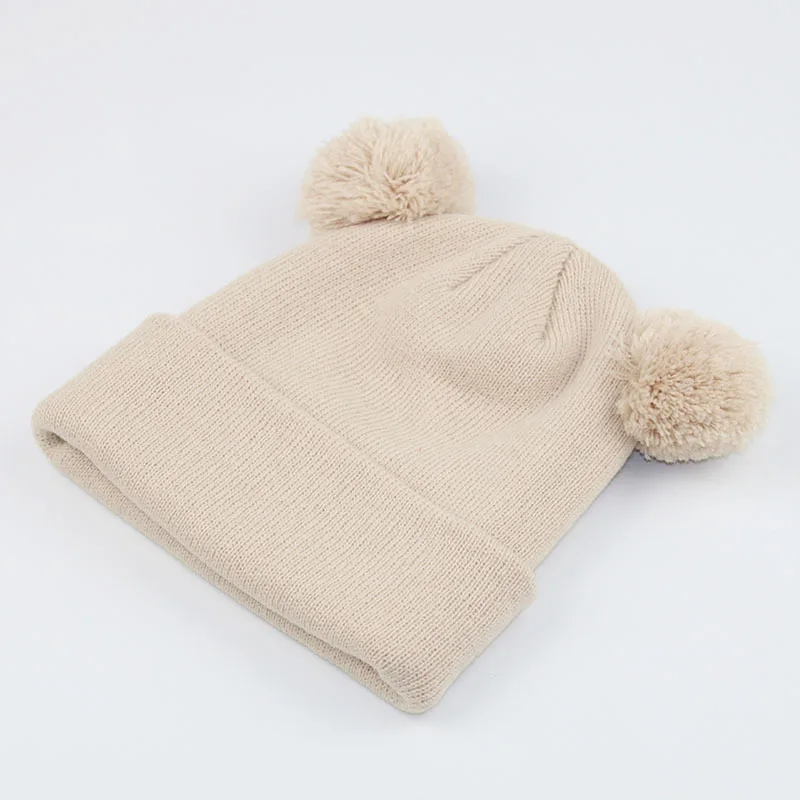 Зимние шапки для детей симпатичный помпон вязаная шапочка хлопковая шапка