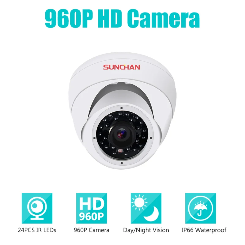 SunChan высокое качество 1.3MP AHD камера Цвет CMOS 1500TVL 960 P 24 ИК светодиодов Ночное Видение