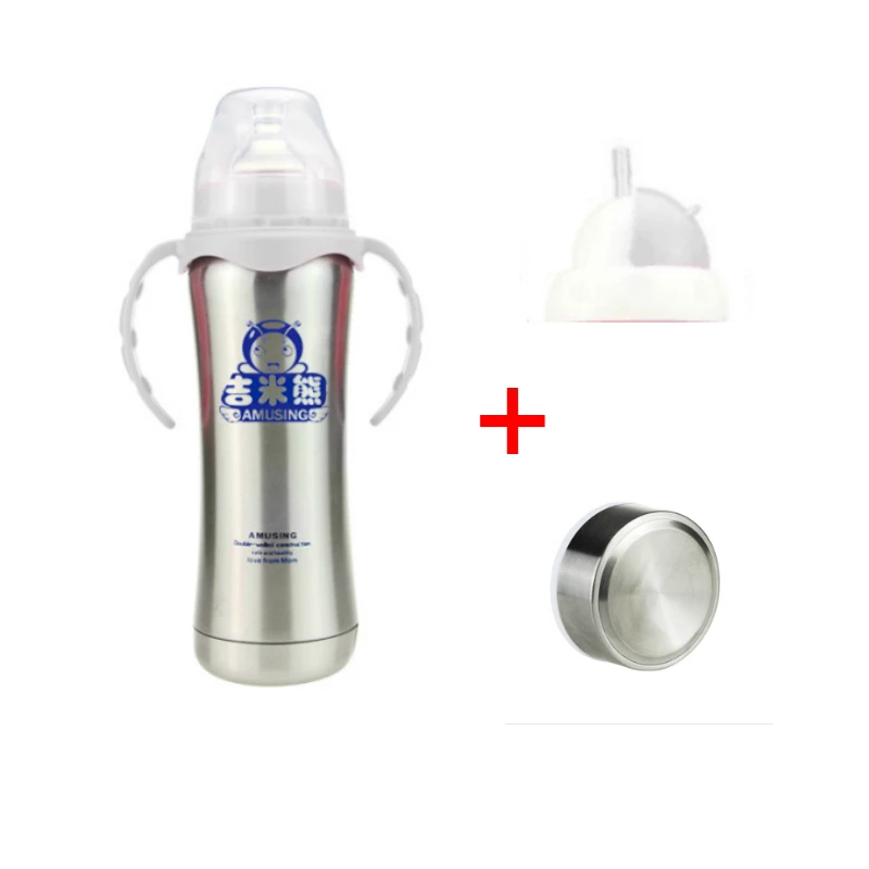 180ml Blue 180/240 мл одна бутылочка для кормления с тремя способами использования термос из нержавеющей стали детская и детская Вакуумная чашка для воды и молока - Цвет: 180ml Blue