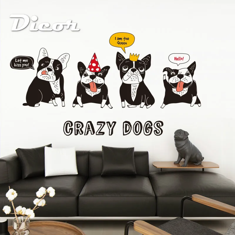 DICOR DIY игривый бульдог гостиная кухонный декор для вечеринки в честь Дня Рождения